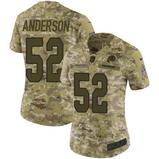 Nike Redskins #52 Ryan Anderson Camo Women Stitched NFL Limited 2018 Salute to Service Jersey